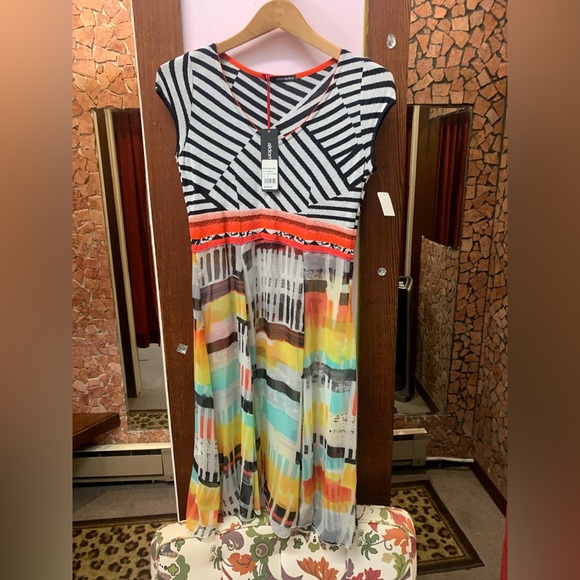 Striped and Multicolor Dress - Picture 1 of 9
